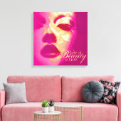 "Liefde is smaak" roze mode gezichtsdoek Canvas Afdruk (Insitu (Woonkamer))