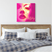 "Liefde is smaak" roze mode gezichtsdoek Canvas Afdruk (Insitu (Slaapkamer))