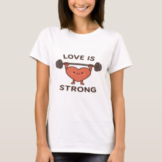 Liefde is sterk - Schattigee Hart Illustratie T-shirt