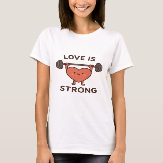Liefde is sterk - Schattigee Hart Illustratie T-shirt (Voorkant)