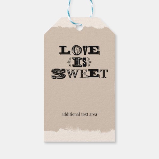 Liefde is Sweet Beige Custom Wedding Favor Cadeaulabel (Achterkant)