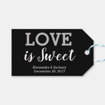 Liefde is Sweet Black Silver Wedding Snoep Favor