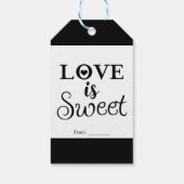 Liefde is Sweet Black & White Wedding Custom Favor Cadeaulabel (Achterkant)