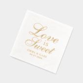 Liefde is Sweet Custom Script Wedding Monogram Folie Servetten (Links)