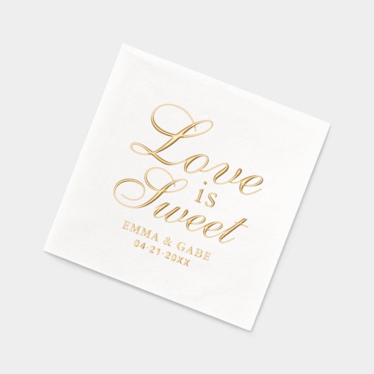 Liefde is Sweet Custom Script Wedding Monogram Folie Servetten (Links)