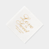 Liefde is Sweet Custom Script Wedding Monogram Folie Servetten (Rechts)