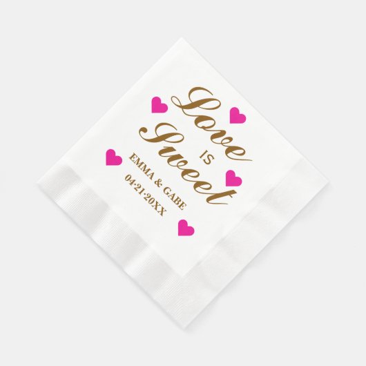 Liefde is Sweet Custom Script Wedding Monogram Servet (Hoek)