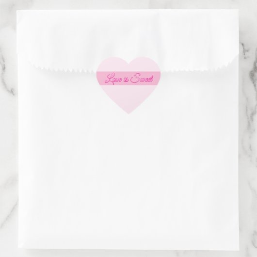 Liefde is Sweet Custom Text Valentijn Heart Hart Sticker (Tas)