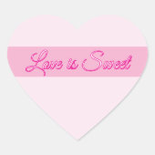 Liefde is Sweet Custom Text Valentijn Heart Hart Sticker (Voorkant)