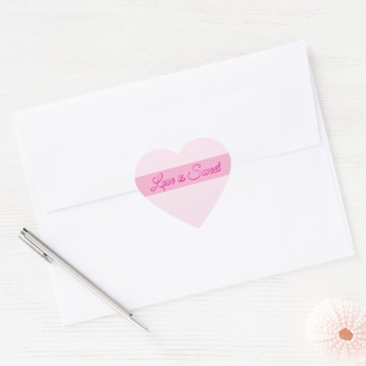 Liefde is Sweet Custom Text Valentijn Heart Hart Sticker (Envelop)