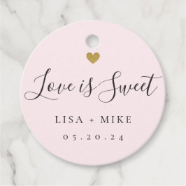 Liefde is Sweet Custom Wedding Snoep Roze Bedankjes Labels