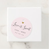 Liefde is Sweet Custom Wedding Snoep Roze Bedankjes Labels (In situ)