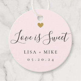 Liefde is Sweet Custom Wedding Snoep Roze Bedankjes Labels