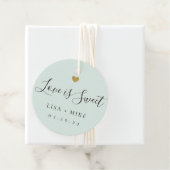 Liefde is Sweet Custom Wedding Snoep Sage Green Bedankjes Labels (In situ)
