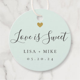 Liefde is Sweet Custom Wedding Snoep Sage Green Bedankjes Labels