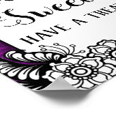 Liefde is Sweet Desserts Paarse Glitter Sparkles Poster (Hoek)