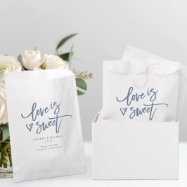 Liefde is Sweet Dusty Blue Wedding Fun Heart Bedankzakje