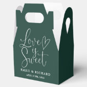 Liefde is Sweet Elegant Emerald Green Wedding Bedankdoosjes (Geopend)