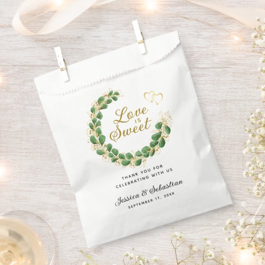 Liefde is sweet Elegant Eucalyptus Weddenschap Dan Bedankzakje (Geknipt)