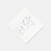 Liefde is Sweet Elegant Modern Dusty Blue Wedding Servet (Hoek)