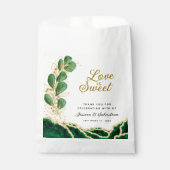 Liefde is Sweet Emerald Green Wedding Dank je Bedankzakje (Voorkant)