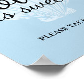 Liefde is Sweet Favors Sign Seaside Beach Blue Poster (Hoek)