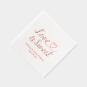 Liefde is Sweet Gepersonaliseerde Hart Script Wedd Folie Servetten (Rechts)