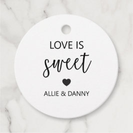 Liefde is Sweet Gift Labels, Black Wedding of Show Bedankjes Labels