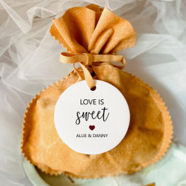 Liefde is Sweet Gift Labels, Bourgogne Wedding Bedankjes Labels