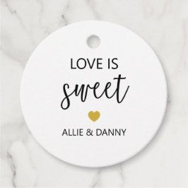 Liefde is Sweet Gift Labels, Gold Wedding of Showe Bedankjes Labels
