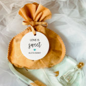 Liefde is Sweet Gift Labels, Turquoise bruiloft Bedankjes Labels