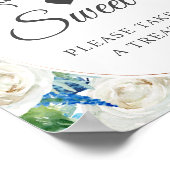 Liefde is Sweet Green Blue White Floral Oval Lijst Poster (Hoek)