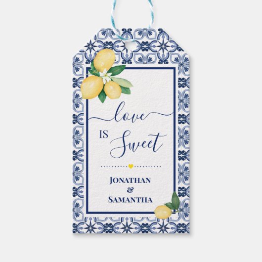 Liefde is Sweet Lemons Wedding Snoep Favor Gift La Cadeaulabel (Voorkant)