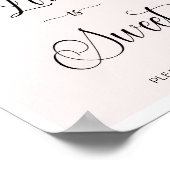 Liefde is Sweet Neem een Treat Blush & Cream Sign. Poster (Hoek)