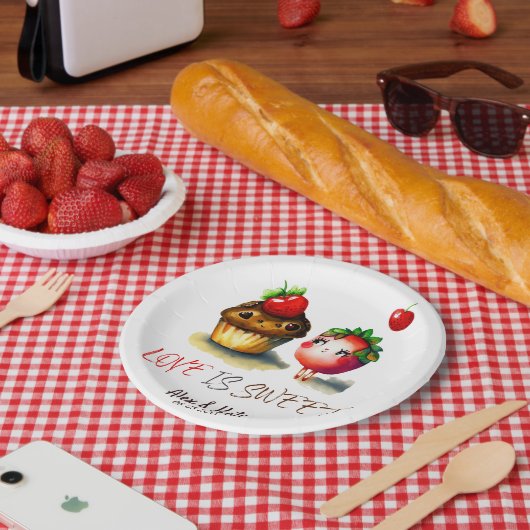 Liefde is Sweet Paper Bord (Picknick)
