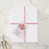 Liefde is Sweet Pink Floral Vrijgezellenfeest Favo Cadeaulabel (Met Touw)