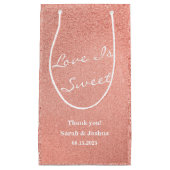 Liefde is Sweet Pink Rose Gold Script Huwelijksgun Klein Cadeauzakje (Voorkant)
