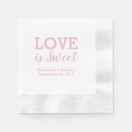 Liefde is Sweet Pink Wedding Verloving Douche Part Servet