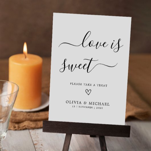 Liefde is Sweet Sign Printable, minimalistische br Kaart
