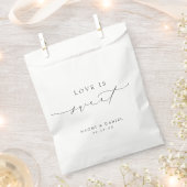 Liefde is Sweet Simple Modern Chic Script Bedankzakje (Geknipt)
