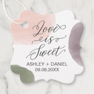 Liefde is Sweet Wedding Gift Label, Bedankjes Labels