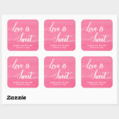 Liefde is Sweet Wedding Stickers Roze Waterverf (Vel)