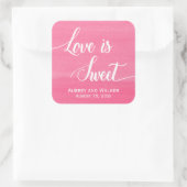 Liefde is Sweet Wedding Stickers Roze Waterverf (Tas)