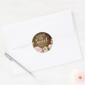 Liefde is Sweet Wood Look Bruiloft Sticker (Envelop)