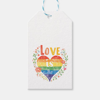 Liefde is trots Rainbow Heart Sticker Cadeaulabel