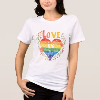 Liefde is trots Rainbow Heart Wall Art - LGBTQ + D Tri-Blend Shirt