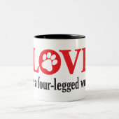 Liefde is tweekleurige koffiemok (Center)