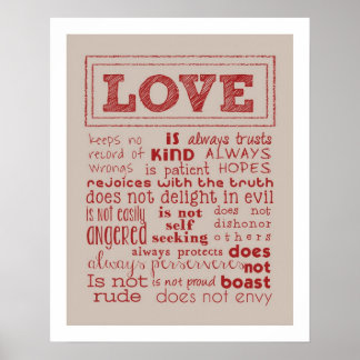 Liefde is..... Typografie Art Print