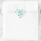 Liefde is van God Bleek Teal Roos Hart Sticker (Tas)