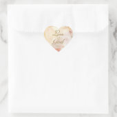 Liefde is van God Bleke Gele Roos Hart Sticker (Tas)